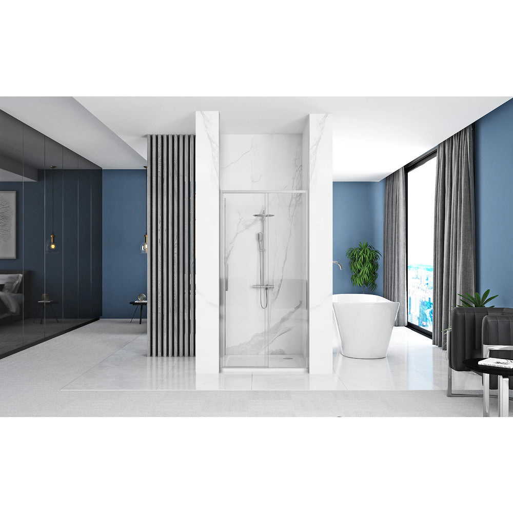 Rea Rapid Slide Sliding Niche Door 110 cm 6 mm Glass Chrome