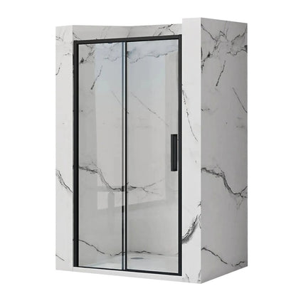 Rea Rapid Slide 120 cm Sliding Niche Door Black 6 mm Glass
