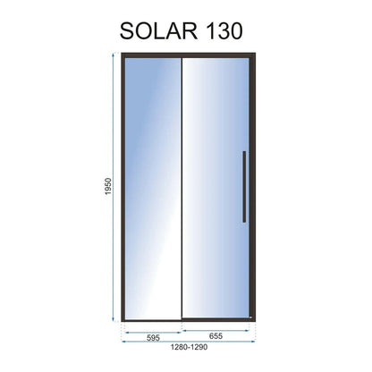 Плъзгаща се нишова врата Rea Solar 130 см стъкло 6 мм черно