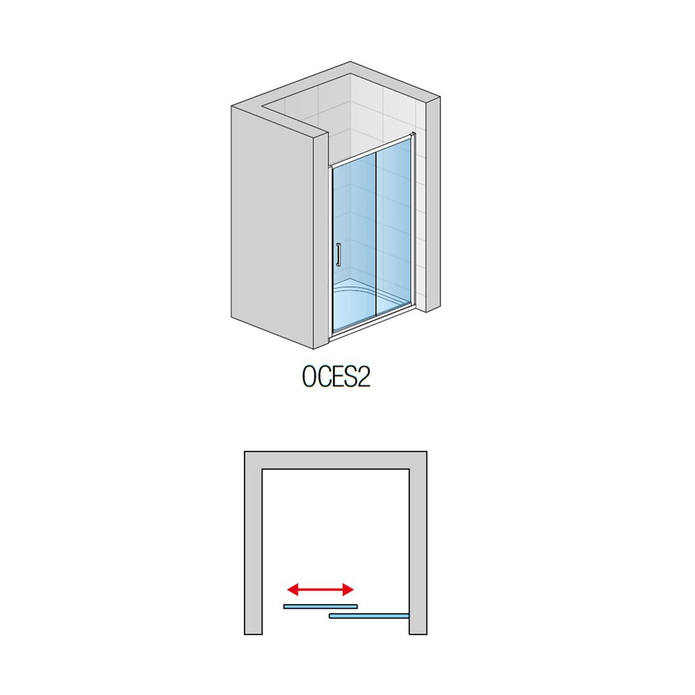 SanSwiss Ocelia Sliding Shower Door 150 cm 5 mm Glass Chrome