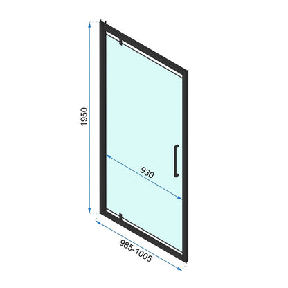 Rea Rapid Swing Pivot Door 100 cm 6 mm Glass Gold