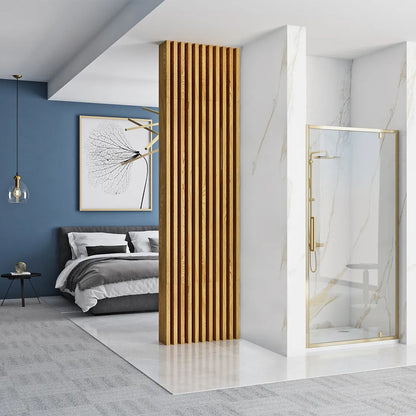 Rea Rapid Swing Pivot Door 90 cm 6 mm Glass Gold