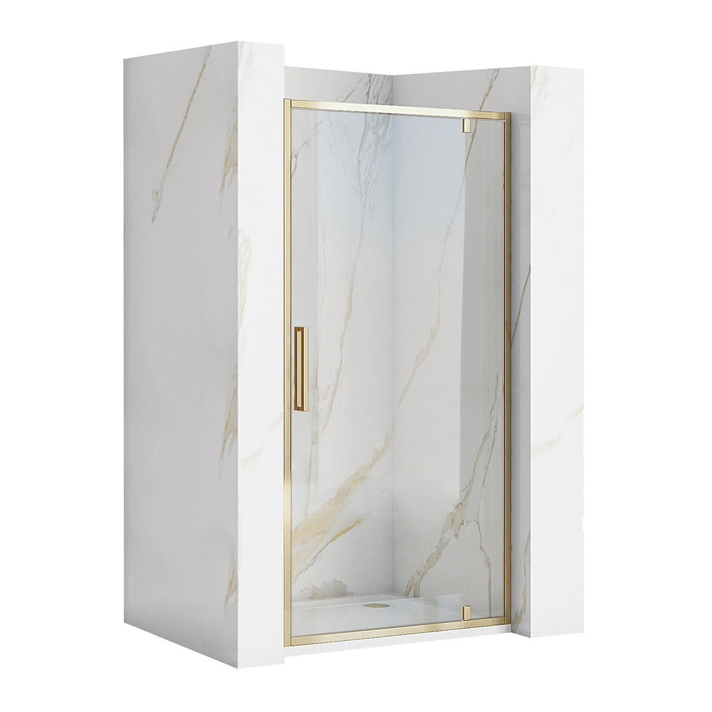Rea Rapid Swing Pivot Door 90 cm 6 mm Glass Gold
