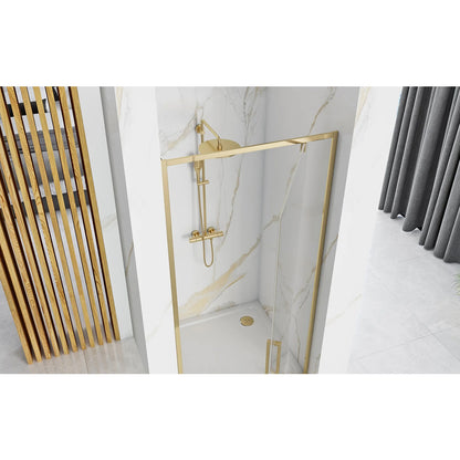 Rea Rapid Swing Pivot Door 90 cm 6 mm Glass Gold