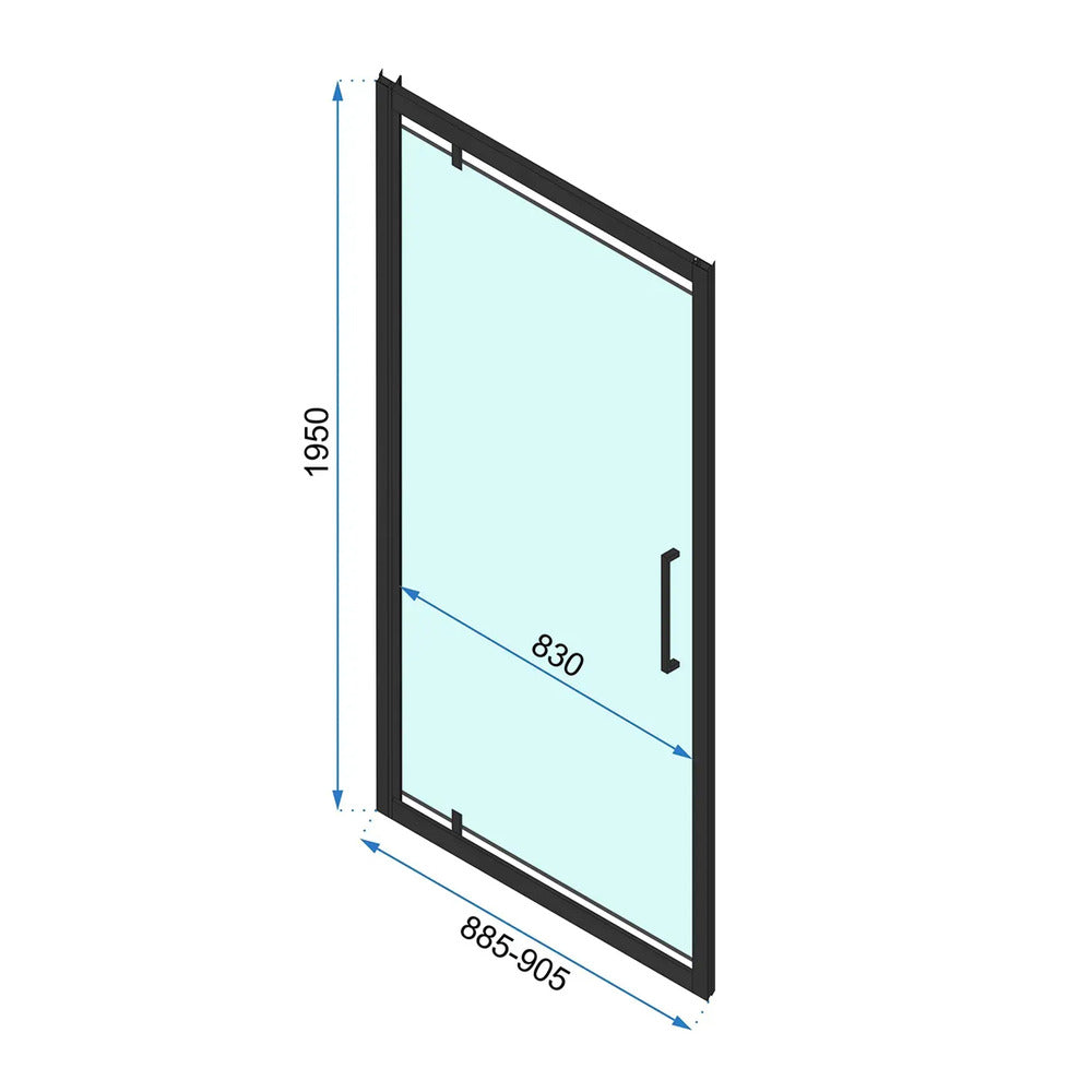 Rea Rapid Swing Pivot Door 90 cm 6 mm Glass Gold