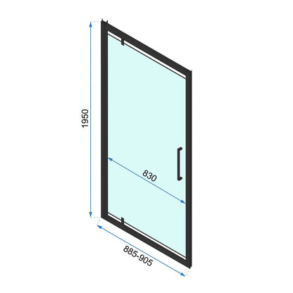 Rea Rapid Swing Pivot Door 90 cm 6 mm Glass Gold
