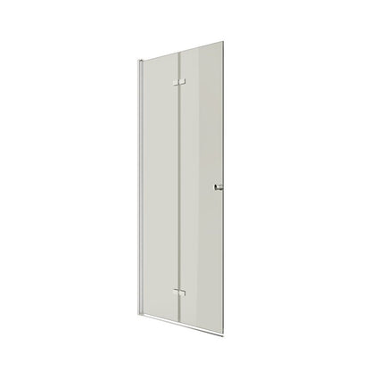 Inter Ceramic Folding Niche Door 90 cm Transparent Glass 6 mm Glossy Chrome Profile