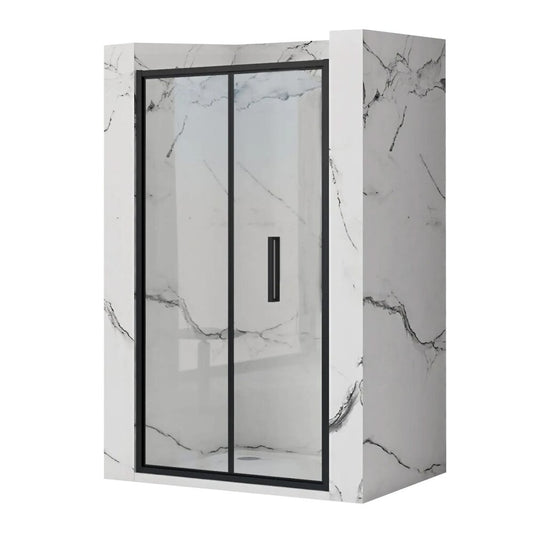 Rea Rapid Fold 90 cm Folding Niche Door Black 6 mm Glass