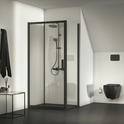 Плъзгаща врата с фиксиран сегмент 100 см черен мат Ideal Standard Connect 2 K9273V3