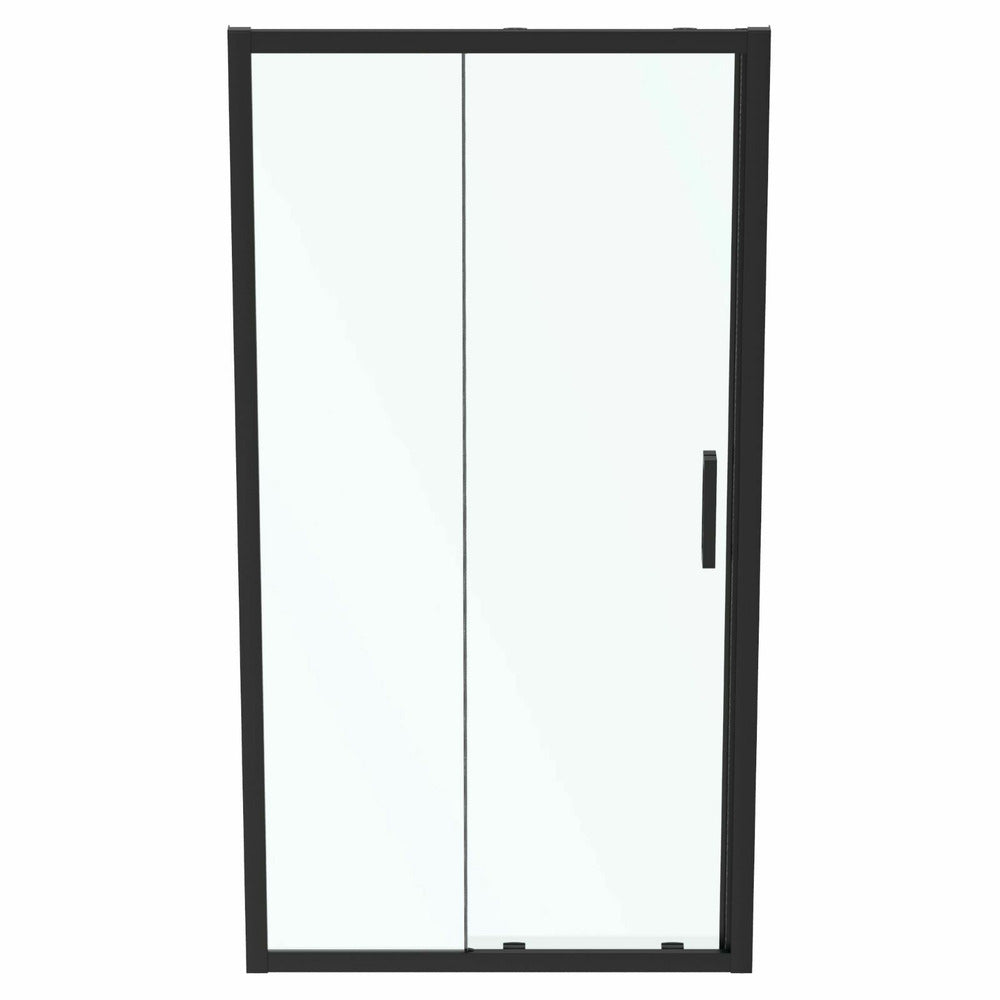 Sliding door with fixed segment 105 cm matte black Ideal Standard Connect 2