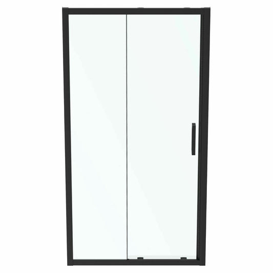 Sliding door with fixed segment 105 cm matte black Ideal Standard Connect 2