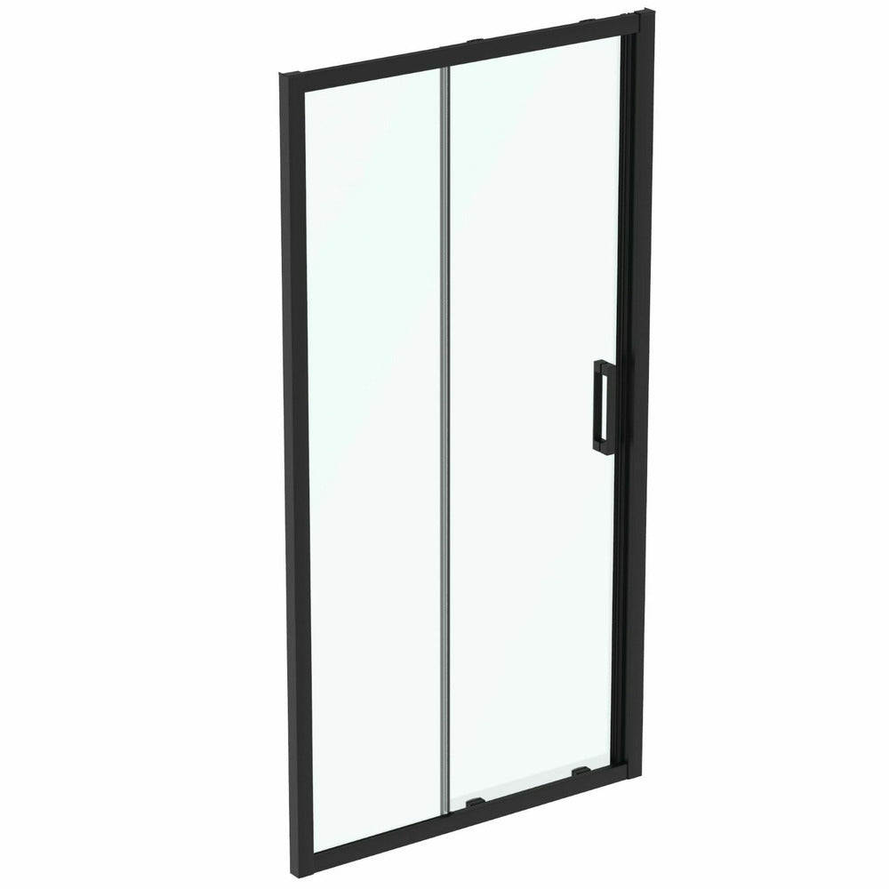 Sliding door with fixed segment 105 cm matte black Ideal Standard Connect 2