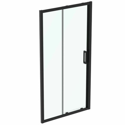Sliding door with fixed segment 105 cm matte black Ideal Standard Connect 2
