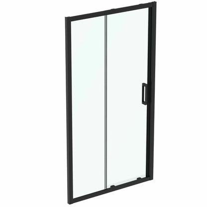 Sliding door with fixed segment 110 cm matte black Ideal Standard Connect 2