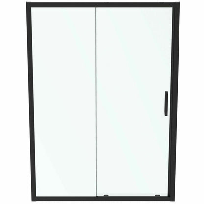 Sliding door with fixed segment 140 cm matte black Ideal Standard Connect 2