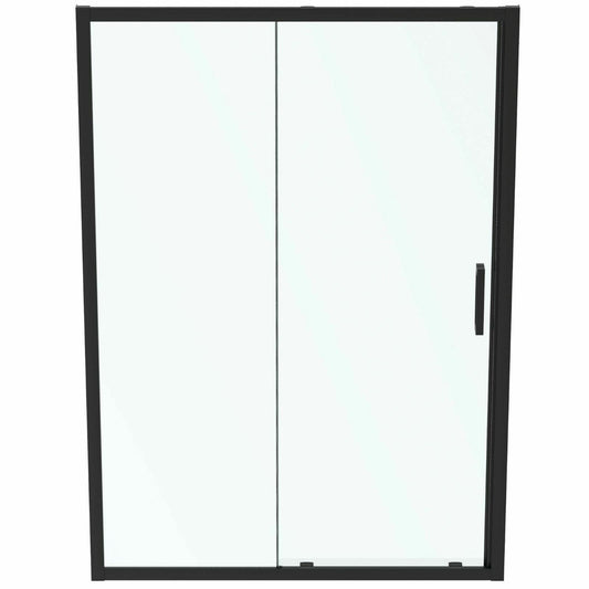 Sliding door with fixed segment 140 cm matte black Ideal Standard Connect 2