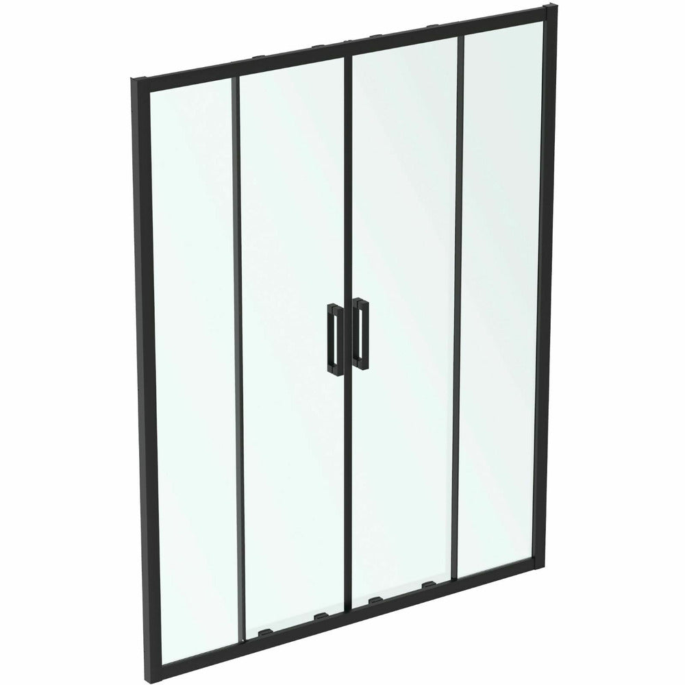 Sliding door with fixed segment 160 cm matte black Ideal Standard Connect 2