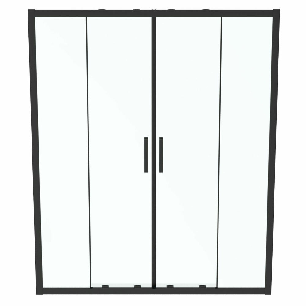 Sliding door with fixed segment 160 cm matte black Ideal Standard Connect 2