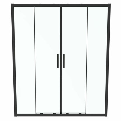 Sliding door with fixed segment 160 cm matte black Ideal Standard Connect 2