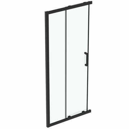 Слайдваща врата с фиксиран сегмент 90 см черен мат Ideal Standard Connect 2