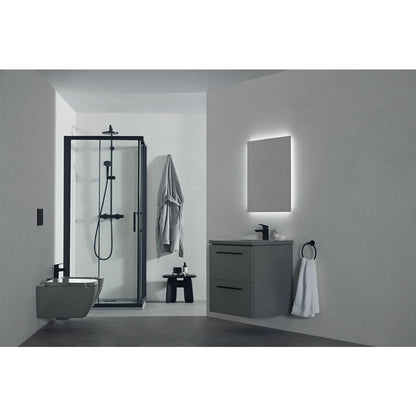 Слайдваща врата с фиксиран сегмент 90 см черен мат Ideal Standard Connect 2