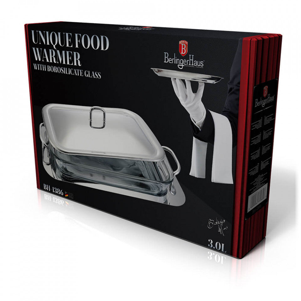 Вас за загряване 2 в 1 (Food Warmer) 3L Black Silver Collection Berlinger Haus BH 1386