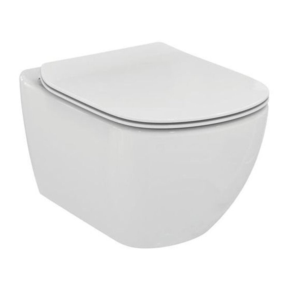 Ideal Standard Tesi AquaBlade Wall-Hung Toilet Set with Slim Seat