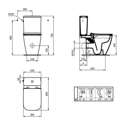 Ideal Standard i.life B Glossy Grey Rimless Floor Toilet