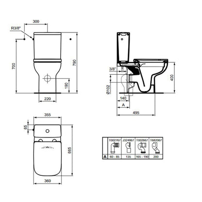 Тоалетна чиния статив Ideal Standard i.Life A без ръб T472101
