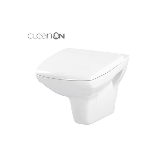 WC чиния Cersanit Carina New Clean On с бяло капак с бавно затваряне