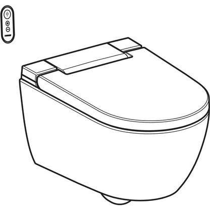 WC за стенен монтаж с капак softclose и функция биде Geberit AquaClean Alba