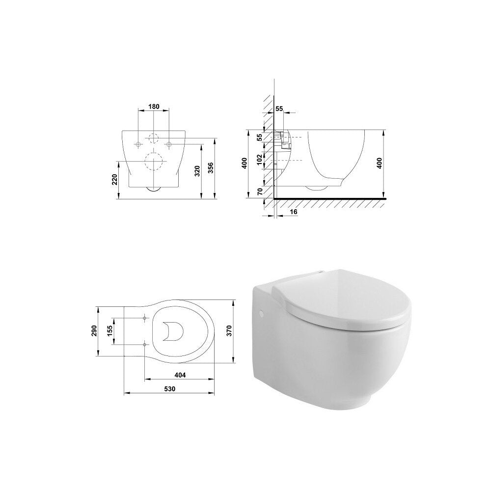 Т wall-mounted тоалетна Gala Klea