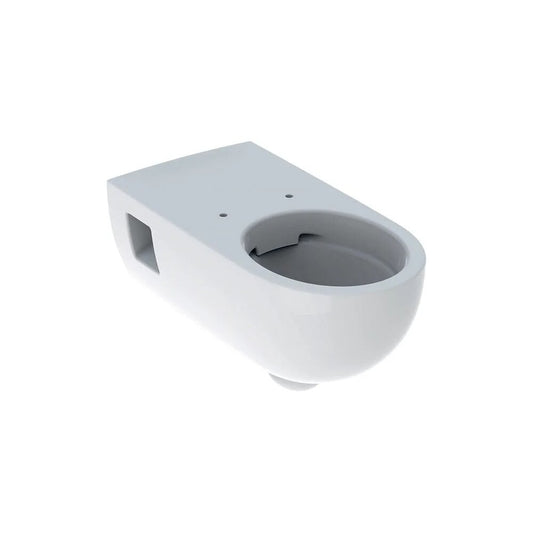 WC с инсталация Geberit Selnova Comfort Rimfree с вертикално измиване, удължена проекция, без капак, бяло