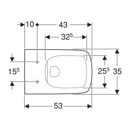Суспендиран тоалет Geberit Selnova Square Rimfree бял гланц