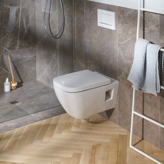 Geberit Selnova Square Rimfree Wall-Hung Toilet with Vertical Flush