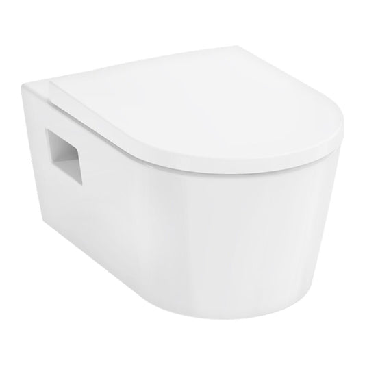Висяща тоалетна чиния Hansgrohe EluPura Original S AquaChannel Flush бяла с капак