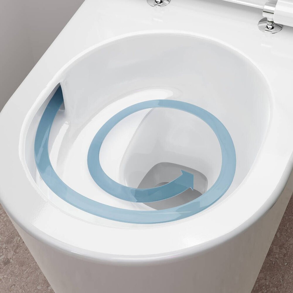 Суспензирана тоалетна чиния Hansgrohe EluPura S Rimless AquaHelix бяла гланц