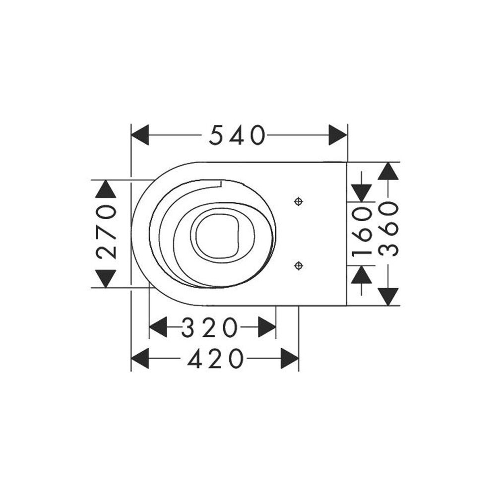 Суспензирана тоалетна чиния Hansgrohe EluPura S Rimless AquaHelix бяла гланц