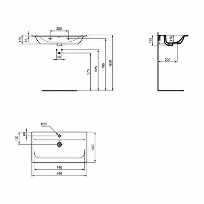 Ideal Standard Connect Air Rimless Wall-Hung Toilet in Matte Black