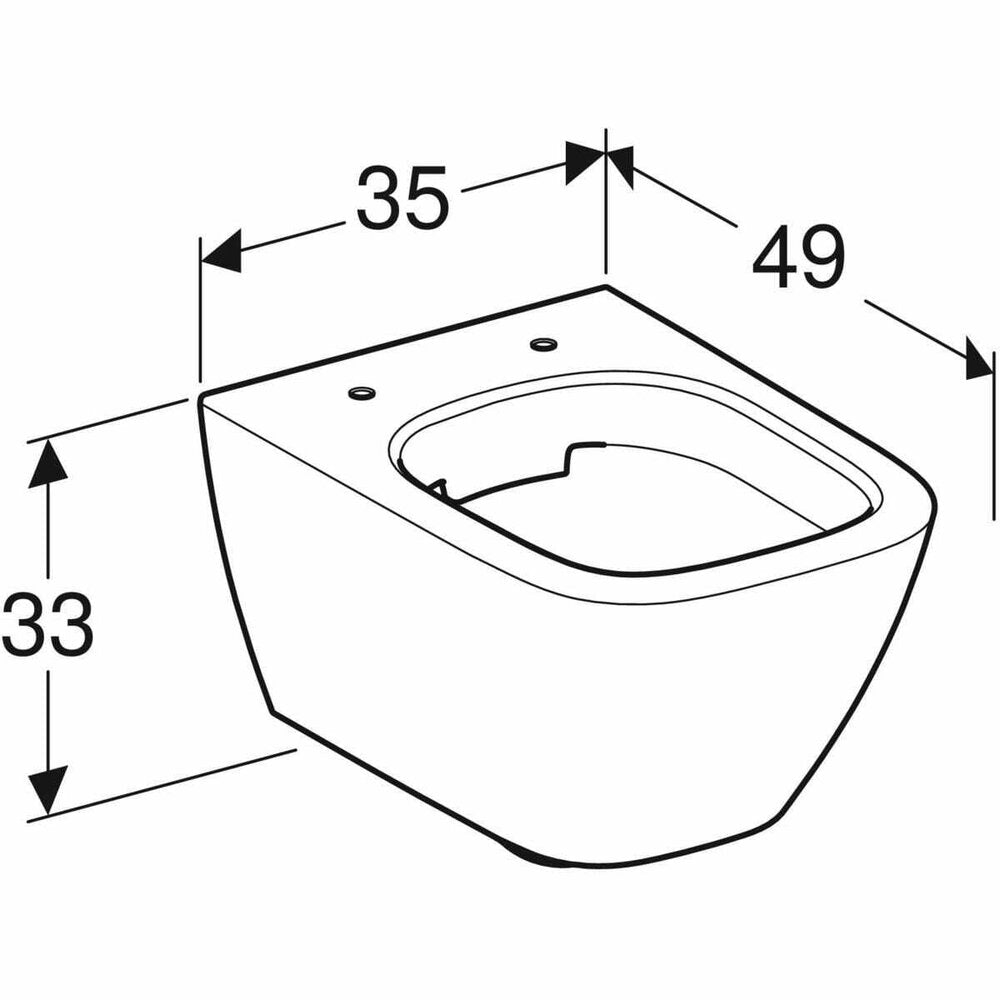 Тоалетна чиния стенна без ръб Geberit Smyle Square