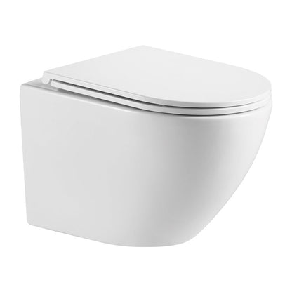 Wall-hung rimless toilet with soft-close seat Omnires Ottawa white
