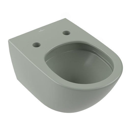Висяща тоалетна чиния Villeroy&Boch Antao TwistFlush Rimless с матово зелено покритие Morning Green CeramicPlus