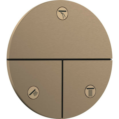 Вграден вентил в матово злато Hansgrohe ShowerSelect Comfort S 3 функции