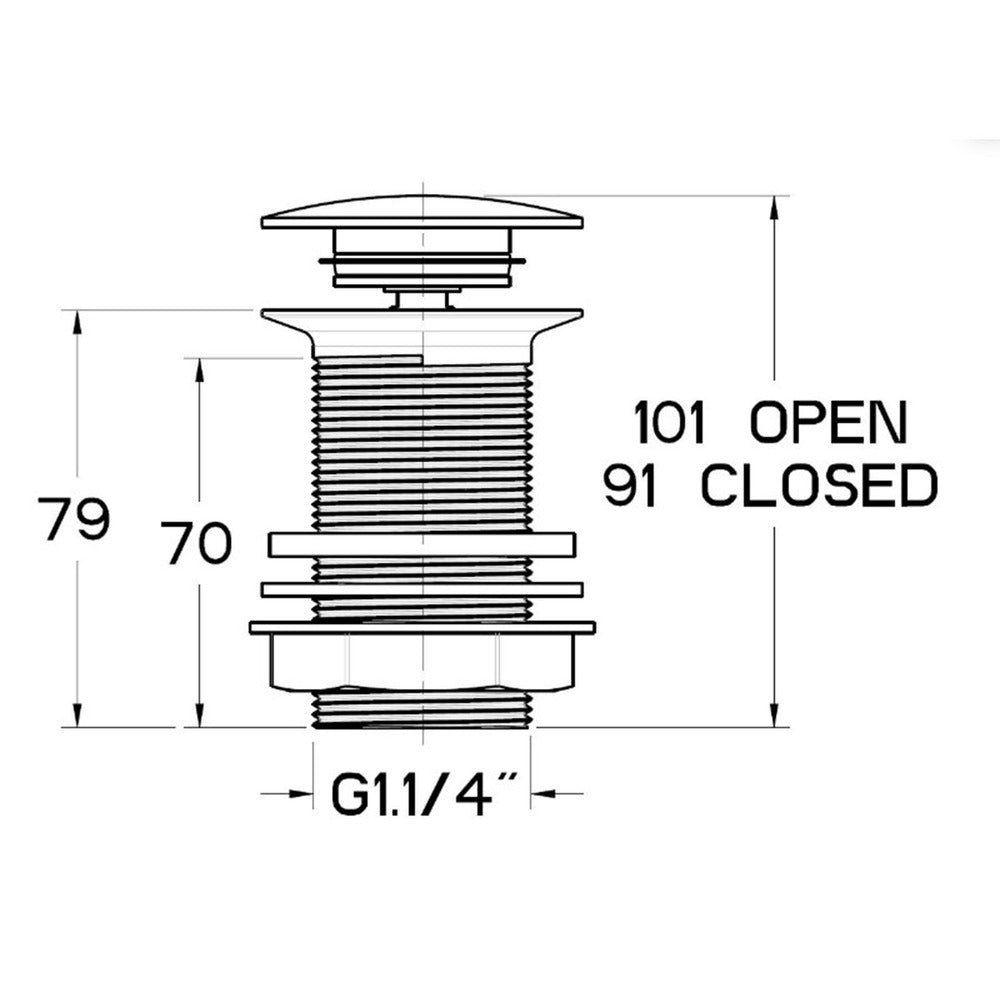 Ideal Standard Multisuite Click-Clack Washbasin Valve without Overflow