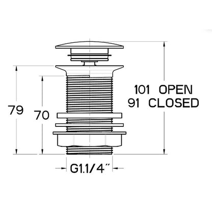 Ideal Standard Multisuite Click-Clack Washbasin Valve without Overflow