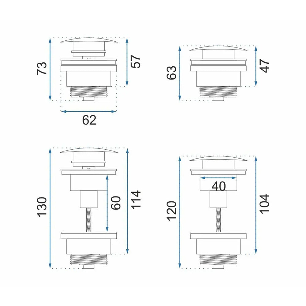 Rea Click-Clack Sink Valve in Brushed Nickel
