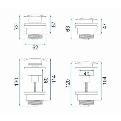 Rea Click-Clack Sink Valve in Brushed Nickel