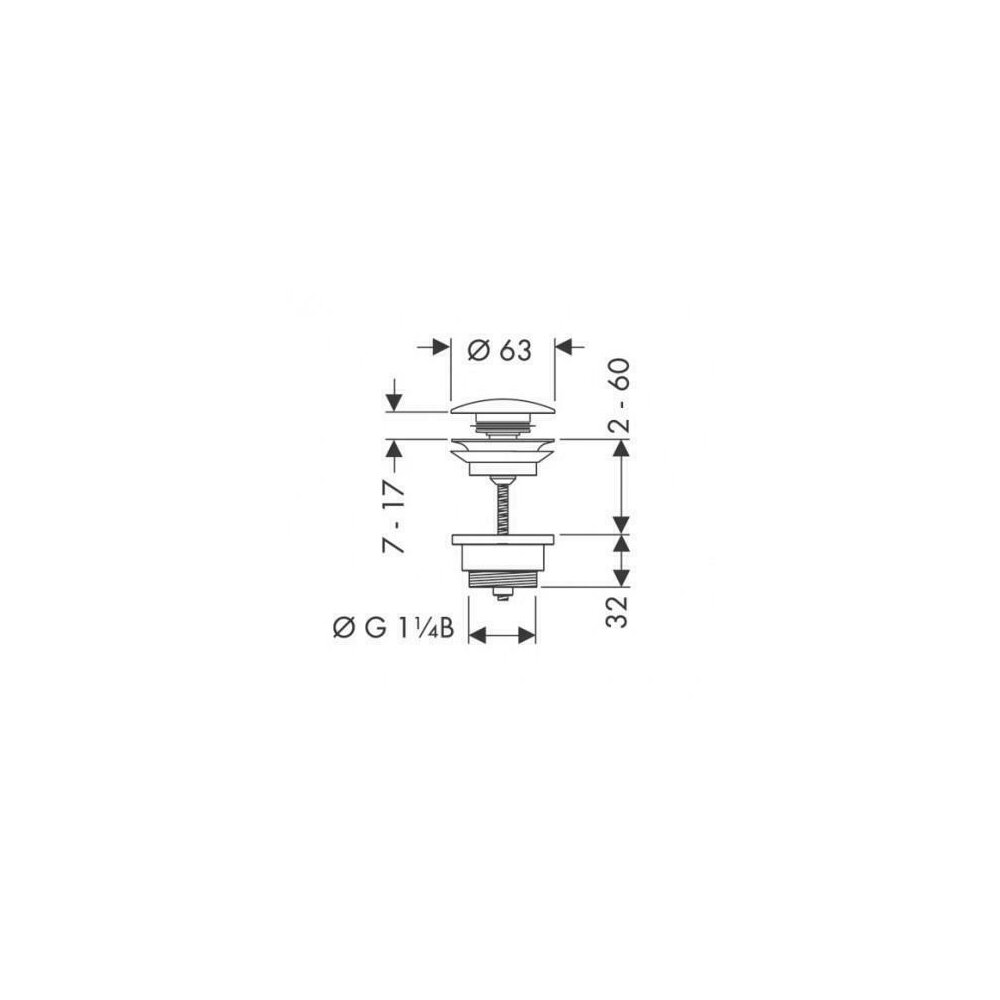 Push-Open Basin Waste DN32 Hansgrohe
