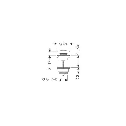 Push-Open Basin Waste DN32 Hansgrohe