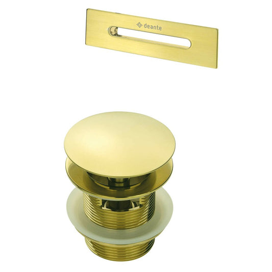 Brushed Gold Click-Clack Bathtub Drain Deante